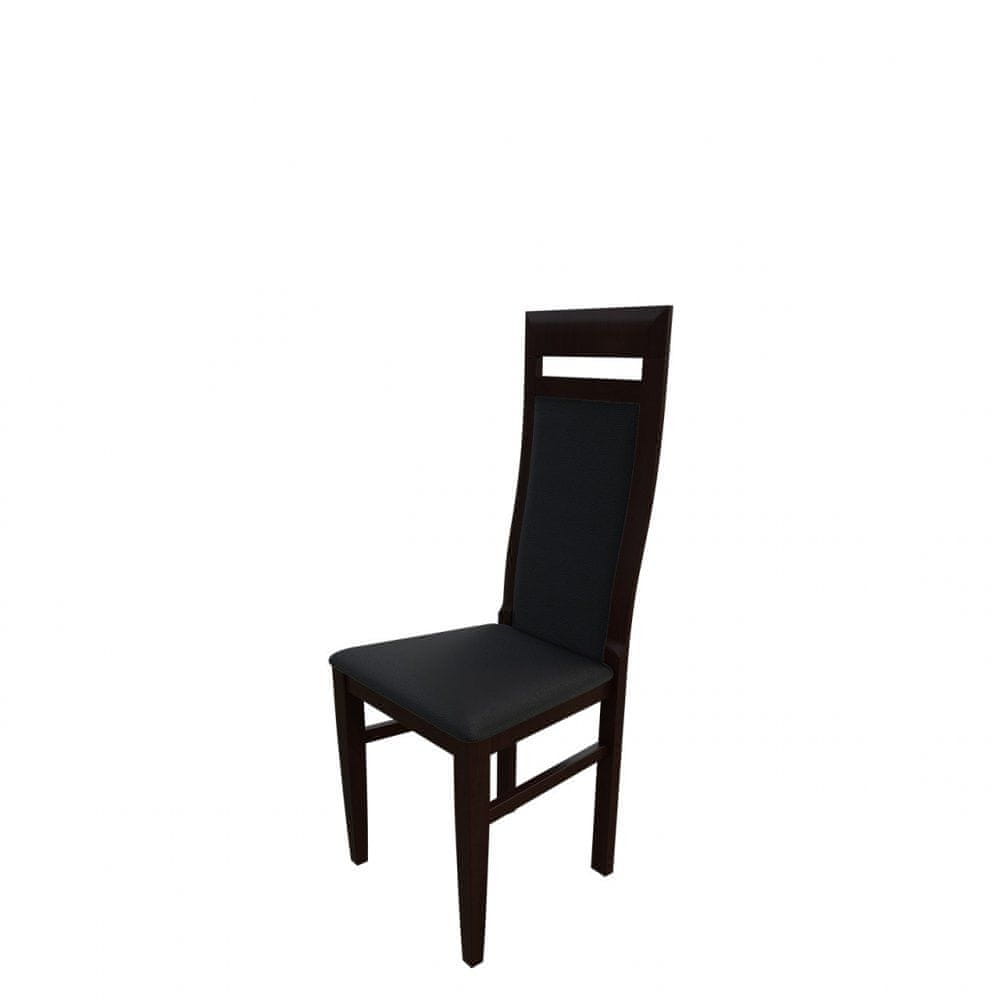 Veneti Jedálenská stolička MOVILE 43 - orech / čierna ekokoža